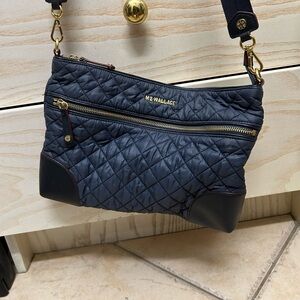 MZ Wallace Midnight Blue Quilted Crossbody Bag